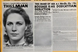 newspaper front page: title is "This man made a mistake in the dosage of his medication and is now a woman." the caption of the photo "Before (as a man) and After (same as a woman)"
