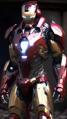 ironman become gundam, ultra realistic, 4k, ultra detail, full body