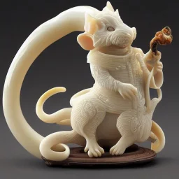 ivory sculpt of Chinese rats tobacco pipe with Chinese cloud and chinese fire pattern and many rats . artwork by tooth wu and wlop and alena aenami and greg rutkowski