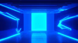 Shapes whispering stories ar, cold blue neon color scheme, volumetric lighting,dimensional 3D illumination