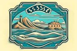 retro sticker of seasise