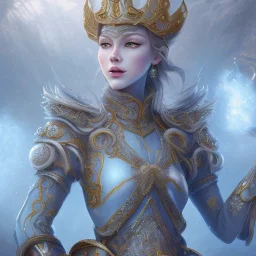 ice kingdom digital painting,a crystal - clear ice, majestic, ice fractal, Fantasy, Illustration,Character Design, magician