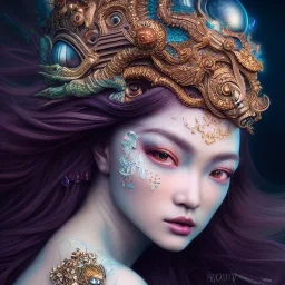 Insanely detailed photograph of an elaborate beautiful city goddess intricate glowing skin eyes intricate face hair lashes fur dress hyperdetailed painting by Anna Dittmann Huang Guangjian and Dan Witz CGSociety ZBrush Central fantasy art album cover art 4K 64 megapixels 8K resolution HDR Greek shiny space colours jewelry celestial hair eyes light"