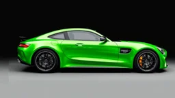 Mercedes-Benz AMG GT63s, green, with four side doors and the head of the car to the right