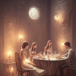 a dinner date with the girl next door, slice of life, modern, realistic,!! looking at the camera!!, solo, first person pov, enjoying life!!! elegant, highly detailed, digital painting, artstation, concept art, matte, sharp focus, illustration, art by artgerm and greg rutkowski and alphonse mucha