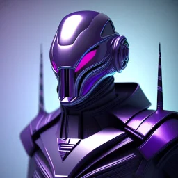 futuristic purple masked villain in galaxy, teal and purple smoke, detailed, realistic, 4k