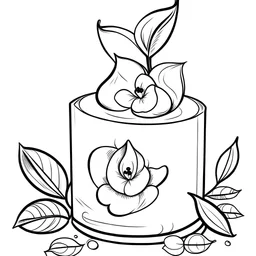 outline art for square Heart Candle Plumeria coloring page for kids, classic manga style, anime style, realistic modern cartoon style, white background, sketch style, only use outline, clean line art, no shadows, clear and well outlined