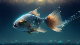 an electronic fish that flies out of the universe