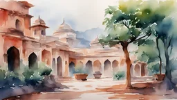 watercolor painting india holly places