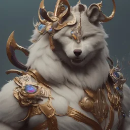 award winning portrait of a male anthropomorphic rainbow wolf long black hair. character design by cory loftis, fenghua zhong, ryohei hase, ismail inceoglu and ruan jia. unreal engine 5, artistic lighting, highly detailed, photorealistic, fantasy