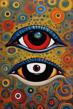 Eyes Are Blind So You Have To Look With Your Heart; Acrylic Paint; Neo-Impressionism; Symbolism; Contemporary; Van Gogh; Hundertwasser; Giger