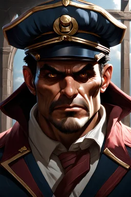 grimdark captian crunch, portrait, realistic, fantasy, concept art