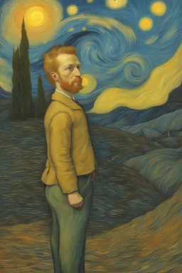 I am large, I contain multitudes.; in the style of Van Gogh