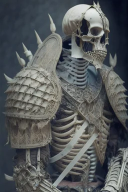 a man with armor made from bone