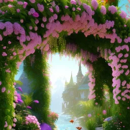 floral archway, sparkle, luminous, ultra high definition, ultra sharp focus, unreal engine 5, extremely sharp detail, colorful, intricate,ornate