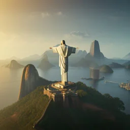 Christ the Redeemer, beautiful,wonderful, shape, 3d render, detailed, landscape,sunset, unreal engine 5, cinematic lighting, photorealistic, realistic, hyper detailed, 8k, octane render, cinema 4d