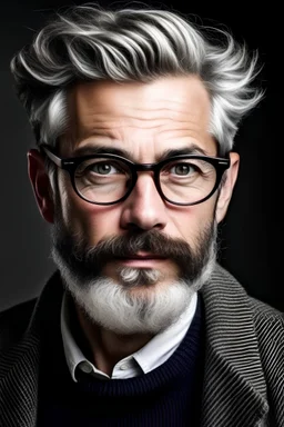 Create my image more stylish , should look like 35yrs old but without grey or white hairs and without spectacles
