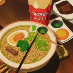 ramen with beer drink