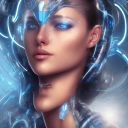 cyberblue, head, women, portrai, tron