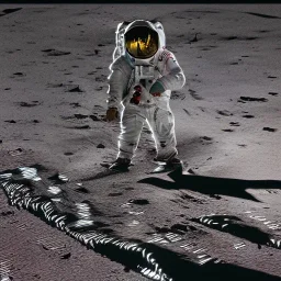 a man waking up in his bed on the moon