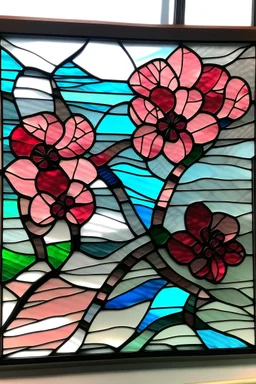 Stained glass cherry blossom