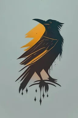 logotipo para una marca de ropa con una cabeza de flecha y la sombra de un cuervo