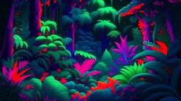 <lora:Darkest Fantasy:1.0> is a Lush&vibrant rainbow-colored Marijuana rainforest with emerald green color dreamscape paradise islands of deep space pandora with bold&thick and rich neon colors