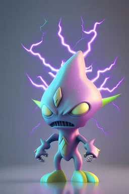 Lightning alien ,soft pastel, high definition, 3d icon clay render, blender 3d