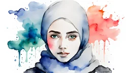 Water color Painting. Minimal. hijab. Iran. new yorker design. اورژانش اجتماعی. ایران. بهزیستی