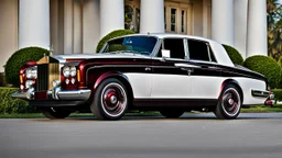A sleekly designed (((Customized gangsters lowrider Rolls Royce Silver Shadow))), adorned with intricate modern modifications and luxurious details that evoke a timeless elegance blended with contemporary flair