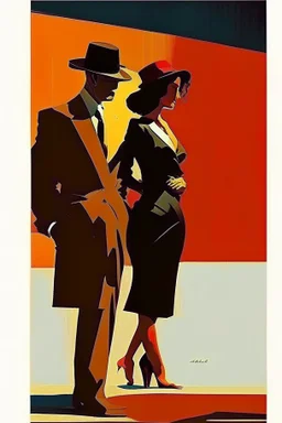 Abstract art in the style of jack vettriano