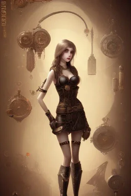 cute steampunk girl body hell end solitary darkness sad