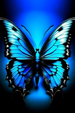 The cover of the album is a song in the shape of a bright blue butterfly