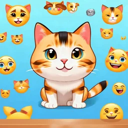 Эмодзи с кошачьей головой