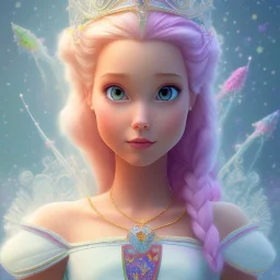 portrait disney toddler, epic white queen A pink witch, an orange witch, a yellow, a green witch, an aqua witch, a navy witch, a purple witch pixar style wildflowers background, intricate, masterpiece, expert, insanely detailed, 4k resolution, retroanime style, cute big circular reflective eyes, cinematic smooth, intricate detail , soft smooth lighting, soft pastel colors, painted Rena