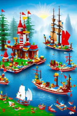 kids lake lego world