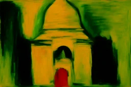 A yellow lightning temple painted by Alexej von Jawlensky