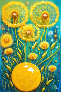 diamond dandelions; a neo-surrealistic, expressionistic lowbrow statement piece