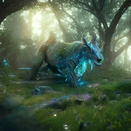 magical creature in a mysterious cosmic backdrop, celestial ambience, soft lighting, unreal engine 5 volumetric lighting, intricate details, realistic style, 8k resolution