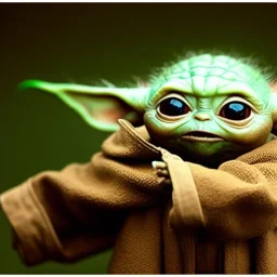 super photorealistic studio photo of baby yoda in star wars by Annie Leibovitz, intricate, highly detailed, sharp focus, cinematic lighting,