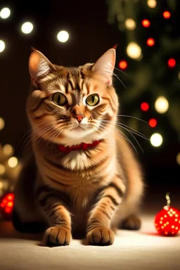 Brown cat Christmas