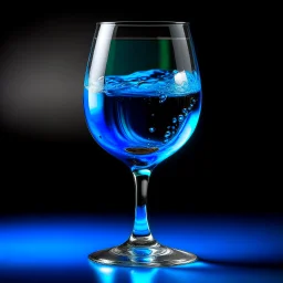 wine glass completely filled with blue liquid