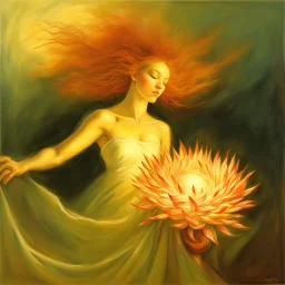 Flaming protea dance.. Modifiers: fantasy ethereal fantastic view crisp quality Dante Gabriel Rossetti Gustav Klimt dreamy Francisco Goya Epic Steve Hanks translucent Stephen Gammell Esao Andrews enchanting Serge Marshennikov Camille rose Garcia August Malmstrom Giovanni di Paolo