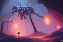 cave exploration glow galaxy coral twigs bridge steam walking mech