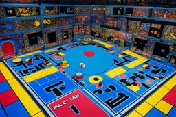 POV inside Pac-Man, originally called Puck Man[a] in Japan, is a 1980 maze video game developed and published by Namco for arcades. In North America, the game was released by Midway Manufacturing as part of its licensing agreement with Namco America. The player controls Pac-Man, who must eat all the dots inside an enclosed maze while avoiding four colored ghosts. Eating large flashing dots called "Power Pellets" causes the ghosts to temporarily turn blue, allowing Pac-Man to eat the ghosts for b