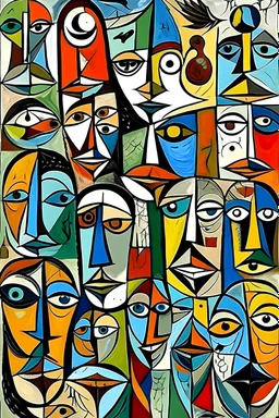 ROSTROS DE ANIALES Y PERSONAS ESTILO PABLO PICASSO