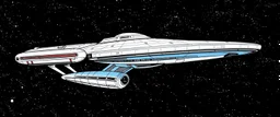 the uss enterprise 1701 from star trek drwwn by warhol