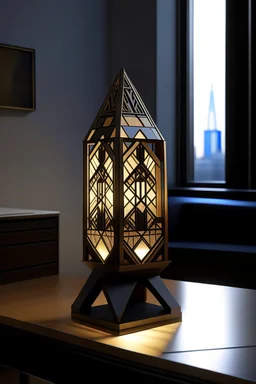 gaming table lamp inspired by dubai tower buliding architecture modern stlye. geometric form