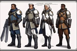 concept sheet for a squad of explorers: These four head divisions (Kadivs) + lieutenant are essentially the second in commands, serving just beneath the Captain. They monitor and check up on the crews (men and women), execute Captain's orders, and propose initiatives to higher ranks. And if Captain is not present, Kadivs report themselves to Lieutenant who serves as Caravan's firstmate. However, the exceptions usually occur in particularly elite caravan like 97 where Kadivs are known to be very