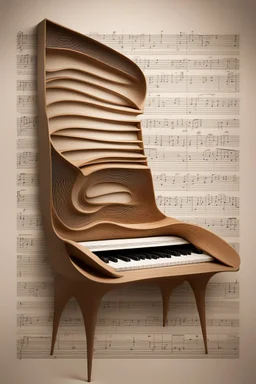 furniture as art in the style of sheet music